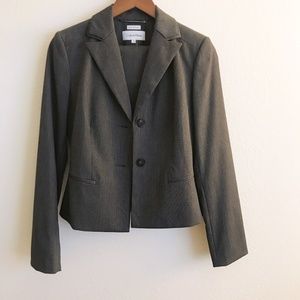 Calvin Klein Charcoal Stripe Skirt Suit, Size 2